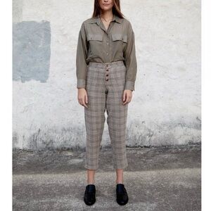 Esby Apparel Noelle pants in Deadstock Japanese plaid